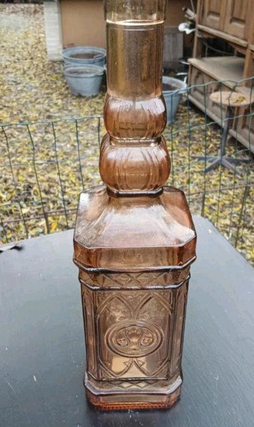 Vintage glazen fles / vaas - Decoratief, Ophalen of Verzenden