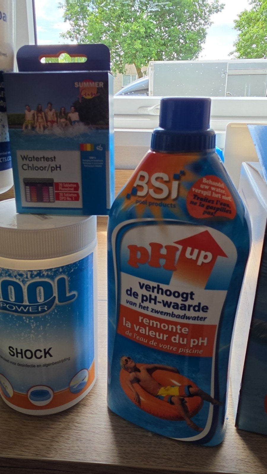 Zwembad onderhoudspakket: Chloor, pH-regelaars, teststrips, Ophalen, Nieuw, Reinigingsmiddel