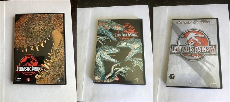 jurassic park 1 2 3 dvd (3 stuks) 1 tm 3 trilogy, Alle leeftijden, Ophalen of Verzenden, Zo goed als nieuw