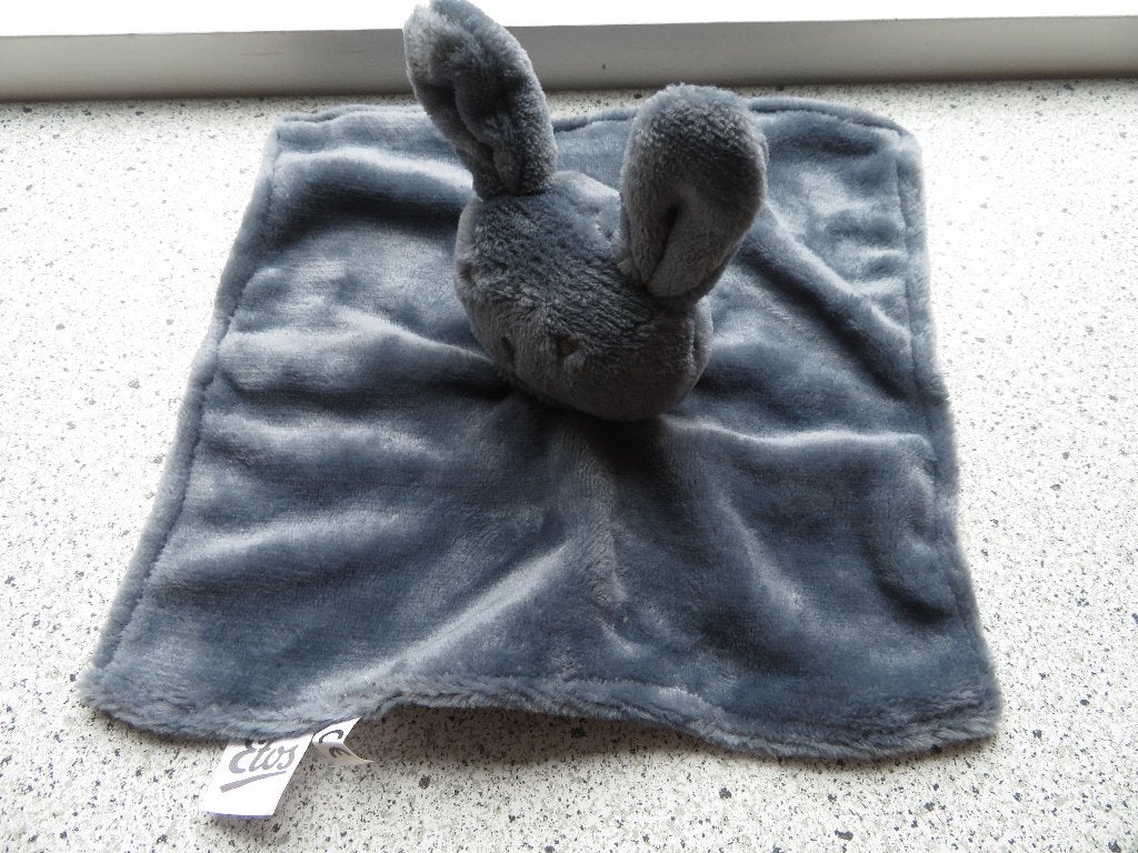 Knuffeldoek konijn konijntje van Etos grijs velours, Grijs, Konijn, Ophalen of Verzenden, Zo goed als nieuw