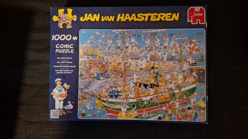 Puzzel Jan van Haasteren Tall ship chaos. 1000 stukjes, Ophalen of Verzenden, 500 t/m 1500 stukjes, Zo goed als nieuw