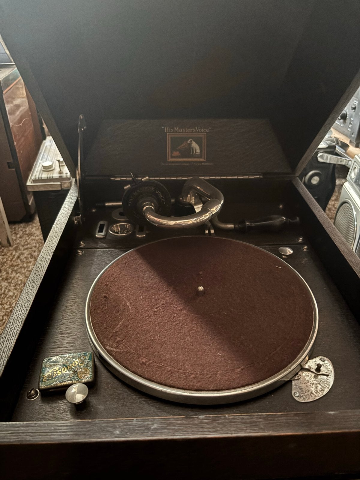 Antieke His Master's Voice Grammofoon - Werkend, Ophalen, Gebruikt, Platenspeler, Overige merken