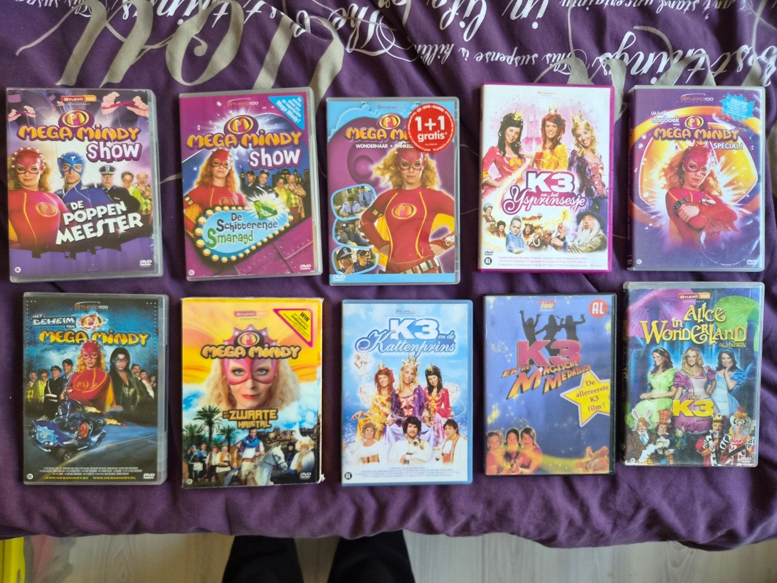 boeken, dvd k3 en mega mindy en jvh puzzel, Alle leeftijden, Ophalen, Gebruikt