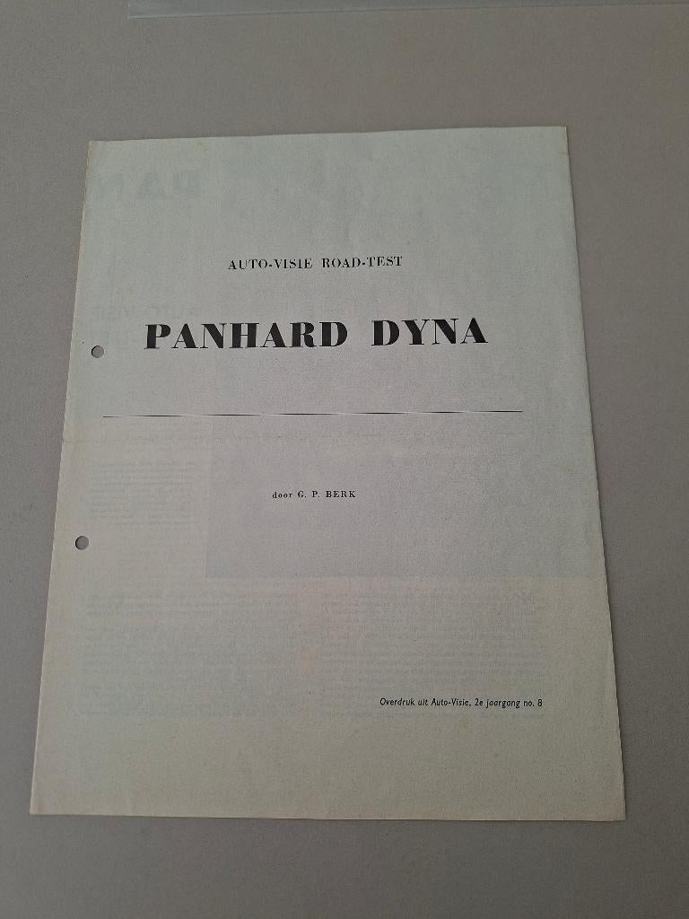 ROADTEST PANHARD DYNA 1957, Boeken, Ophalen of Verzenden, Gelezen, Overige merken