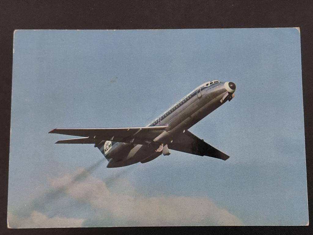 KLM Douglas DC-9, ongelopen., Verzenden, Gebruikt, Kaart, Foto of Prent
