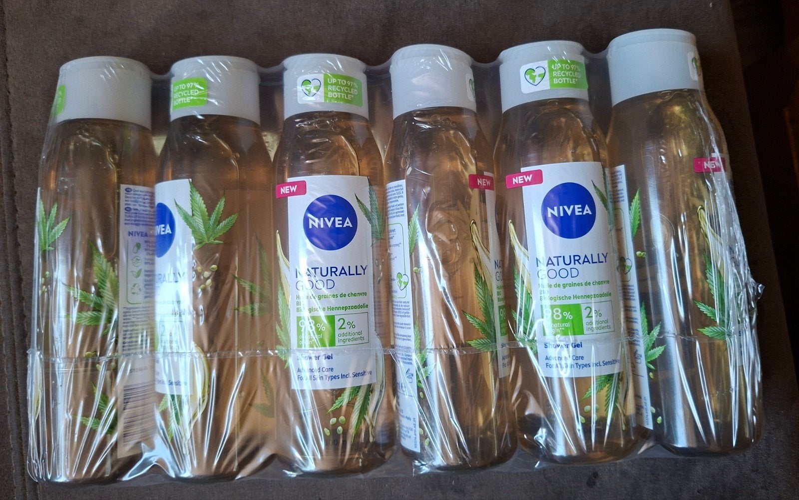 6x Nivea Naturally Good Douchegel met Hennepzaadolie. KOOPJE, Ophalen of Verzenden, Nieuw, Bad & Douche