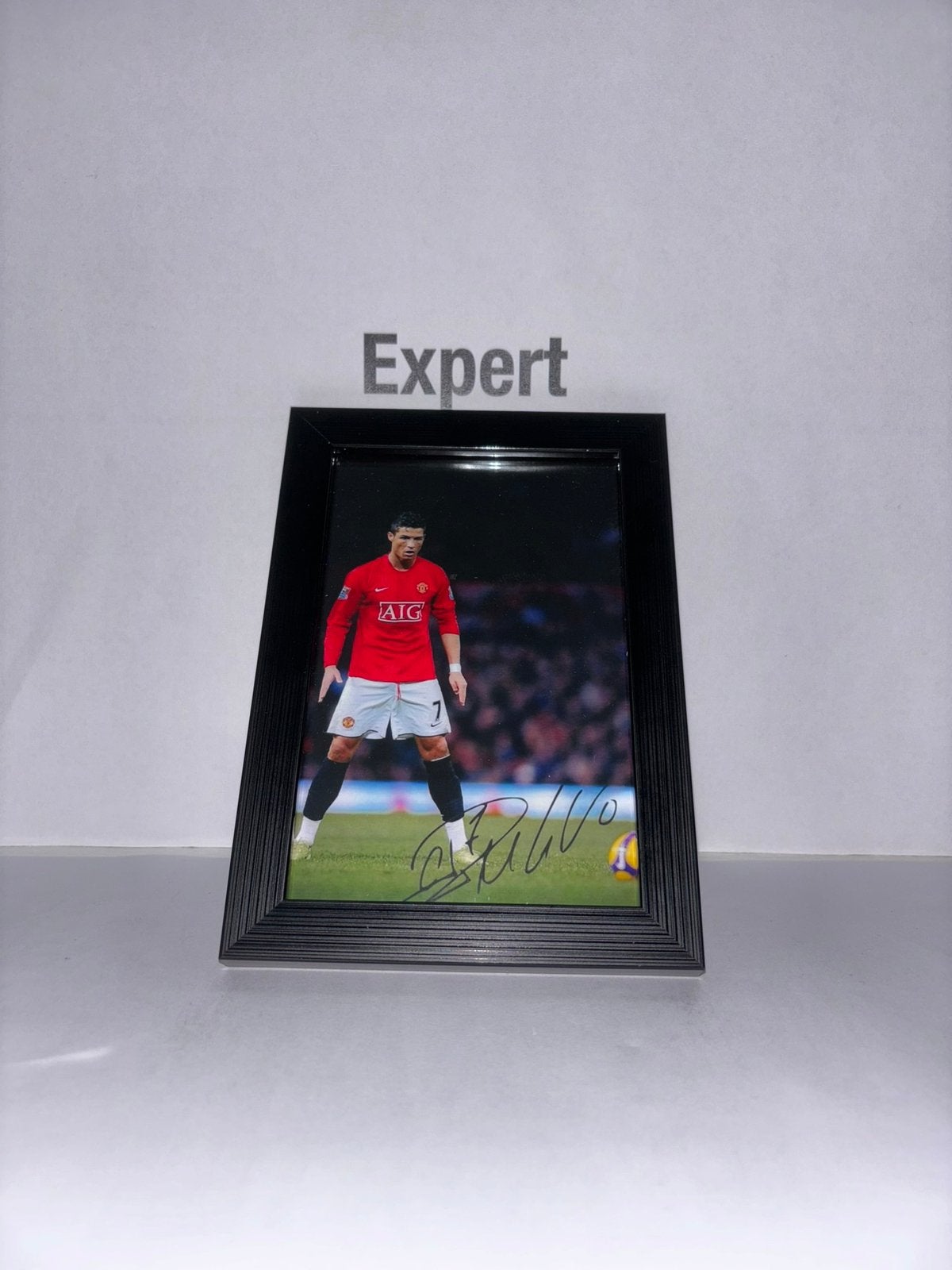 Ronaldo gesigneerde foto ingelijst - Man utd, Ophalen of Verzenden, Nieuw, Buitenlandse clubs, Spelerskaart