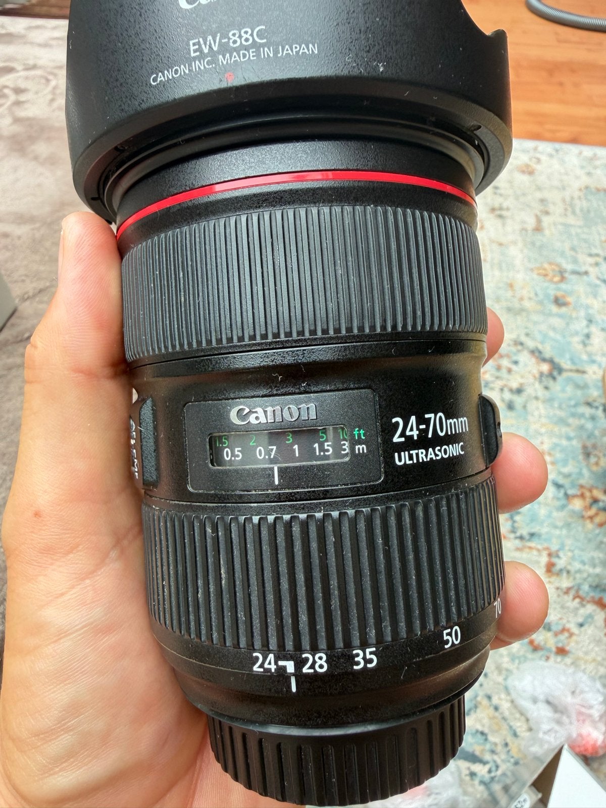 Canon EF 24-70mm f/2.8L II USM Compleet in doos Krasvrij, Audio, Tv en Foto, Fotografie | Lenzen en Objectieven, Ophalen, Gebruikt