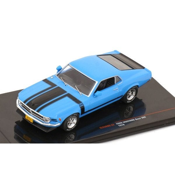 Ford Mustang Boss 302 1970 Blauw Schaal 1/43 Ixo Models, Overige merken, Ixo Models, Auto, Ixo Models