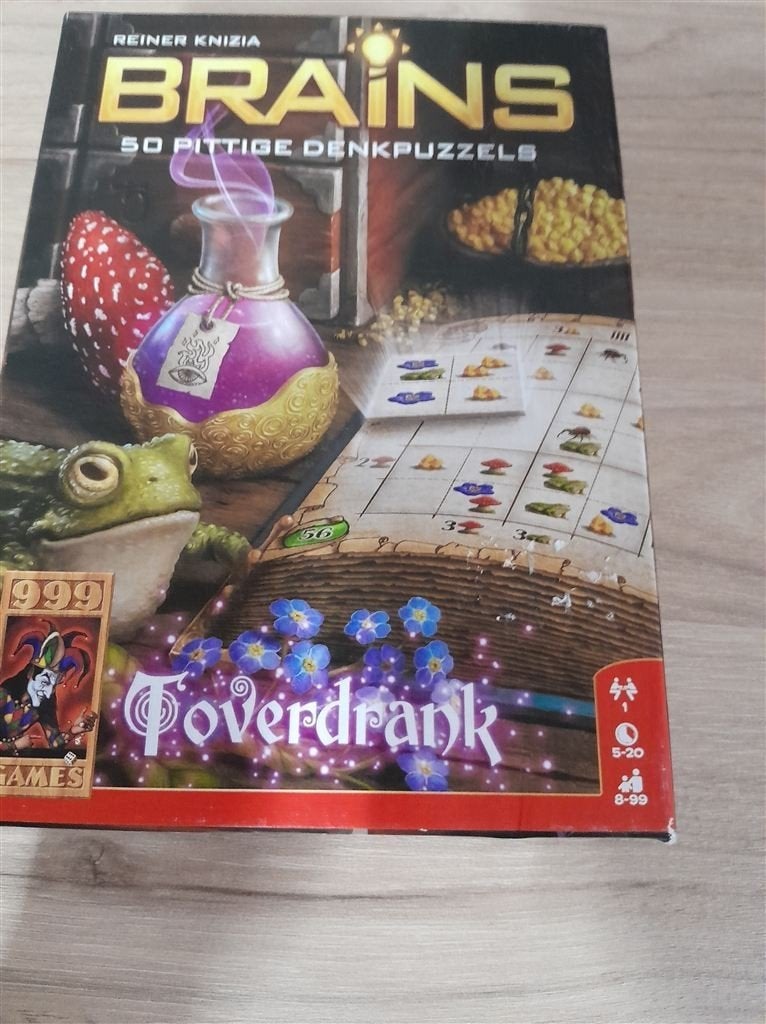 Brains 50 pittige denkpuzzels - toverdrank - 999 games - s39, Verzenden, Zo goed als nieuw