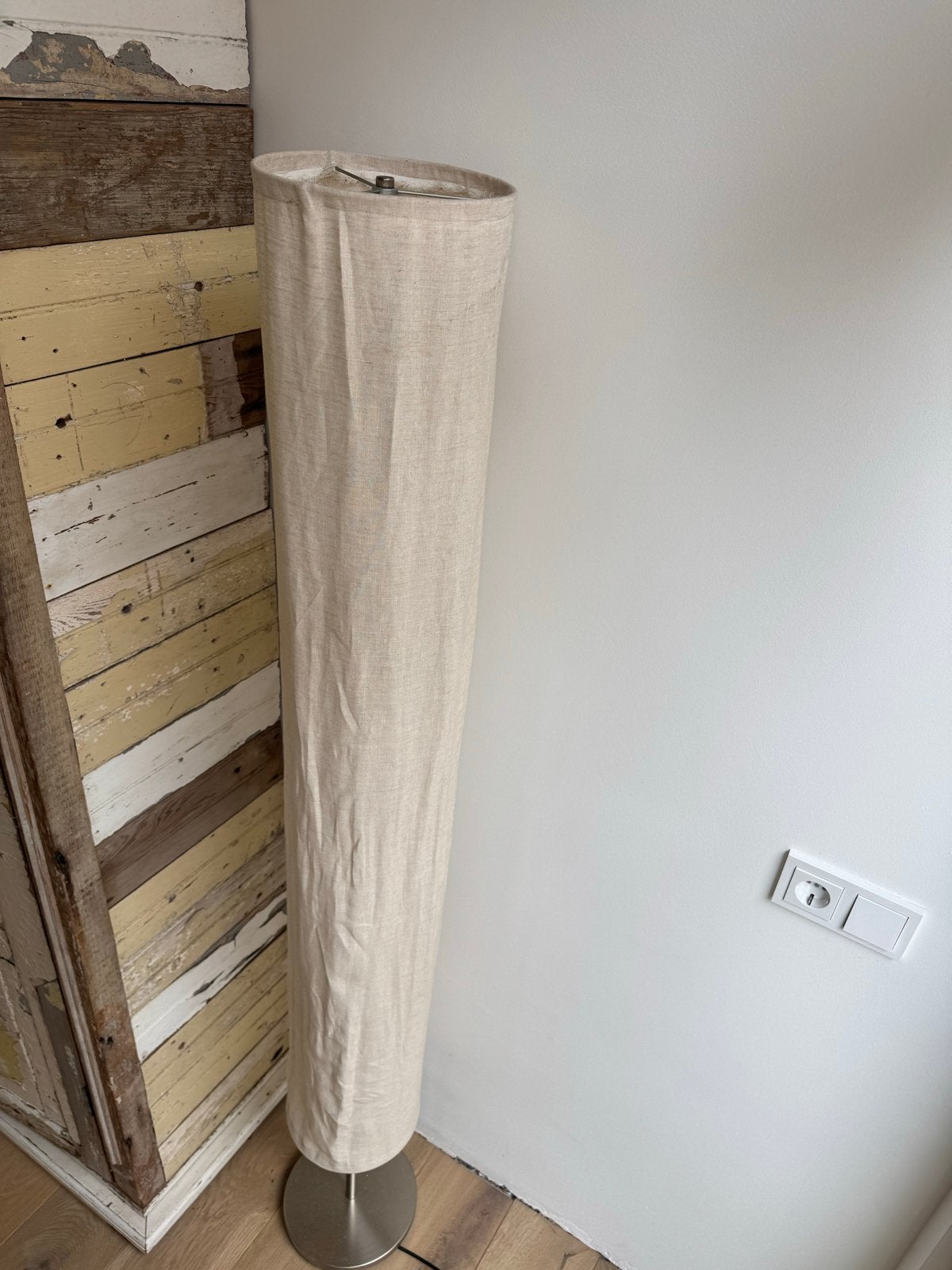 IKEA YP G9712 Vloerlamp met linnen kap, Ophalen, Gebruikt, Metaal, 150 tot 200 cm