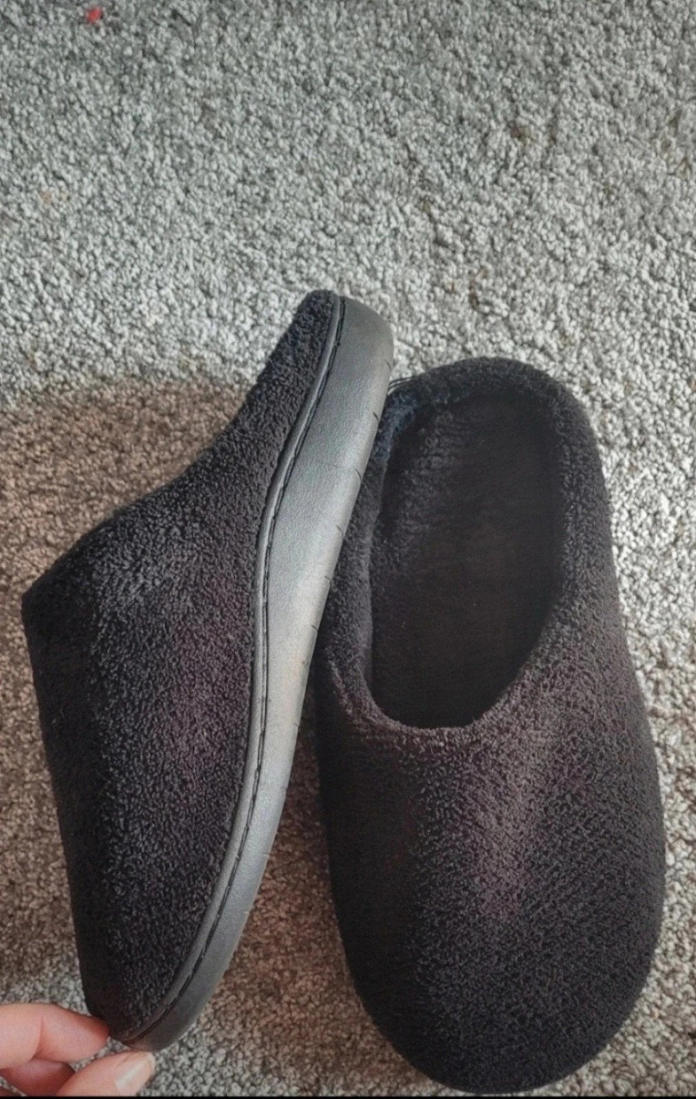 Zwarte pantoffels - Maat 39/40, Zwart, Ophalen of Verzenden, Zo goed als nieuw, Pantoffels of Sloffen