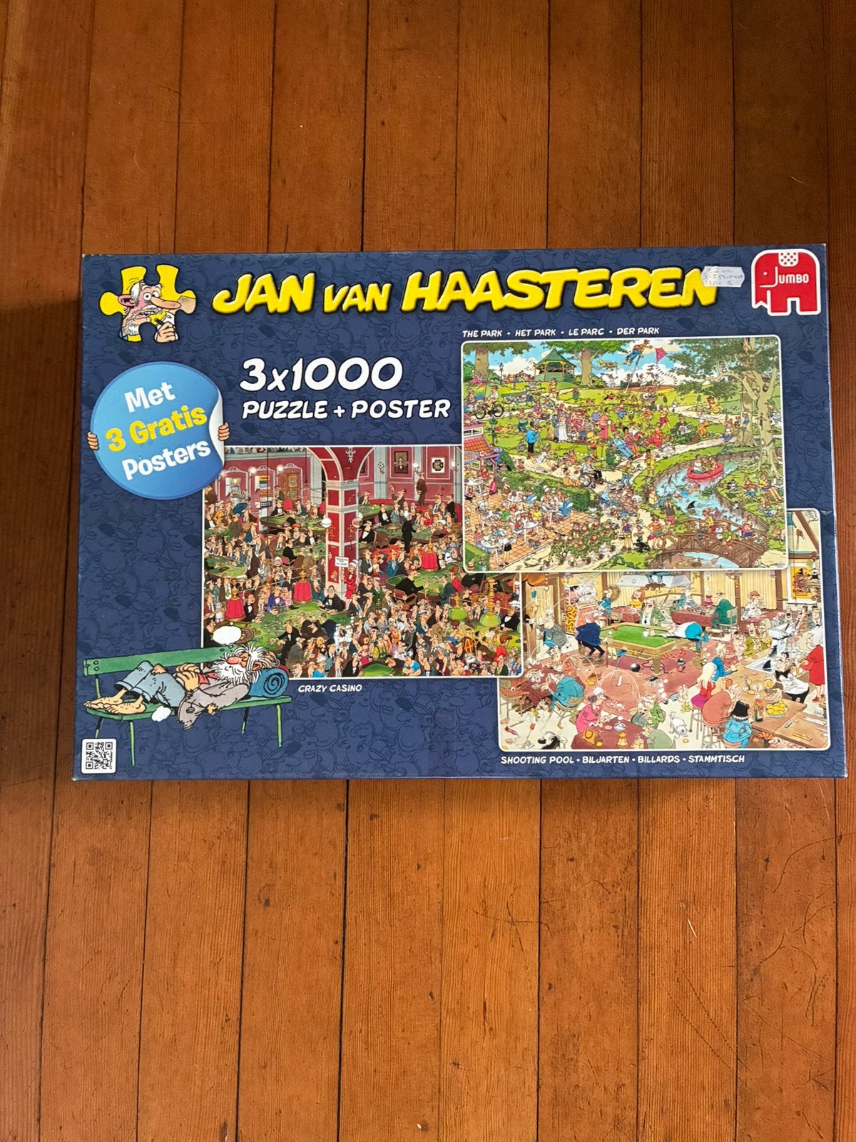 Jan van haasteren Biljarten 1000 stukjes, Hobby en Vrije tijd, Denksport en Puzzels, Ophalen of Verzenden, 500 t/m 1500 stukjes