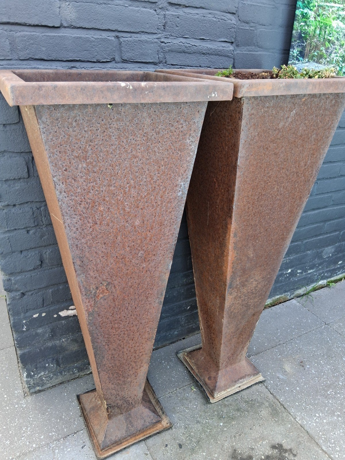 2 cortenstaal plantenbakken, Ophalen, Metaal, 60 cm of meer