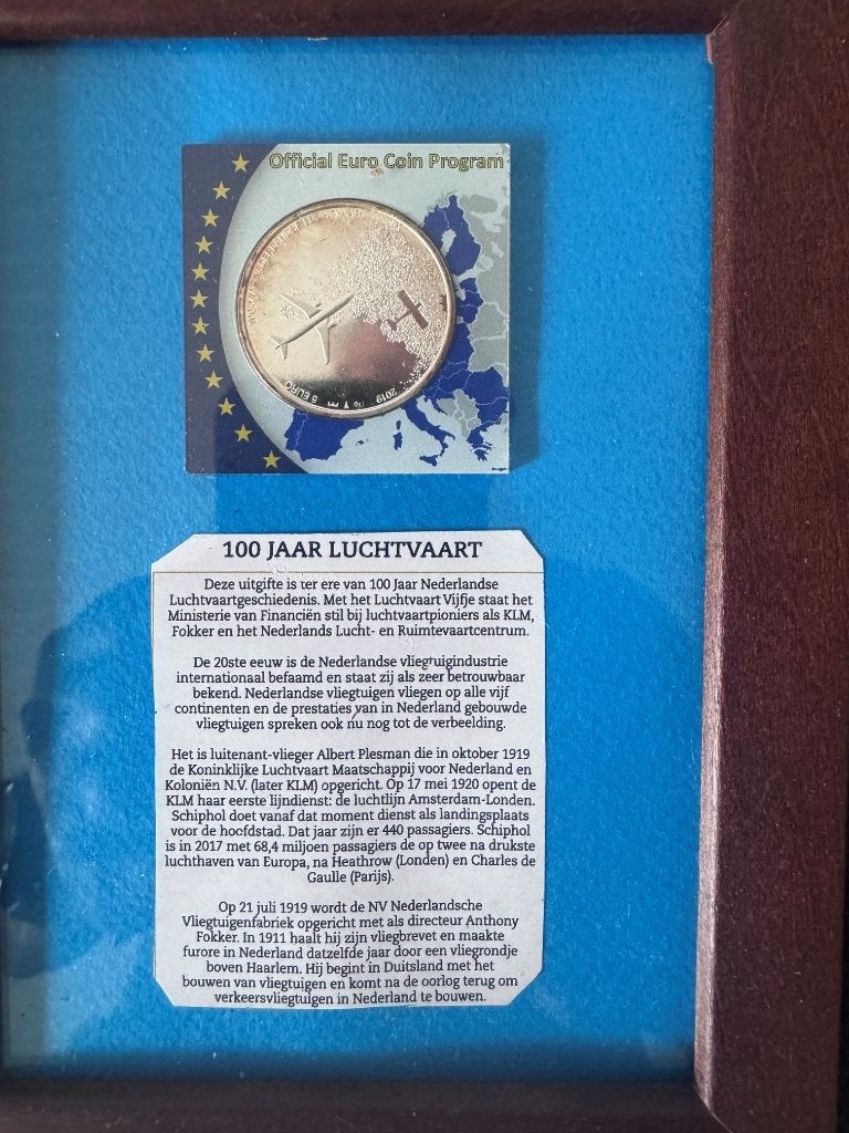 Officiële Euro Coin Program: 100 Jaar Luchtvaart Munt, Ophalen of Verzenden, Zo goed als nieuw, Overige typen