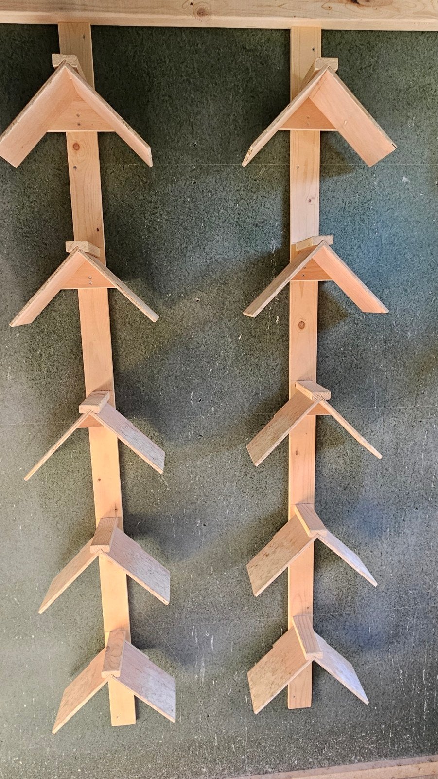 Houten schapjes voor duivenhok of volière, Ophalen, Gebruikt
