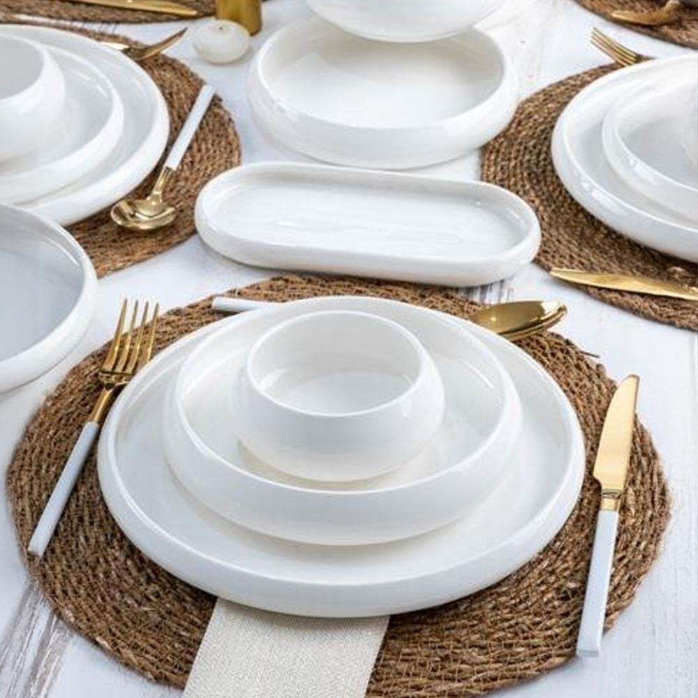 Acar Bianco Perla Full Moon 27-delig Porseleinen Dinerset, Ophalen, Overige merken, Nieuw, Overige stijlen