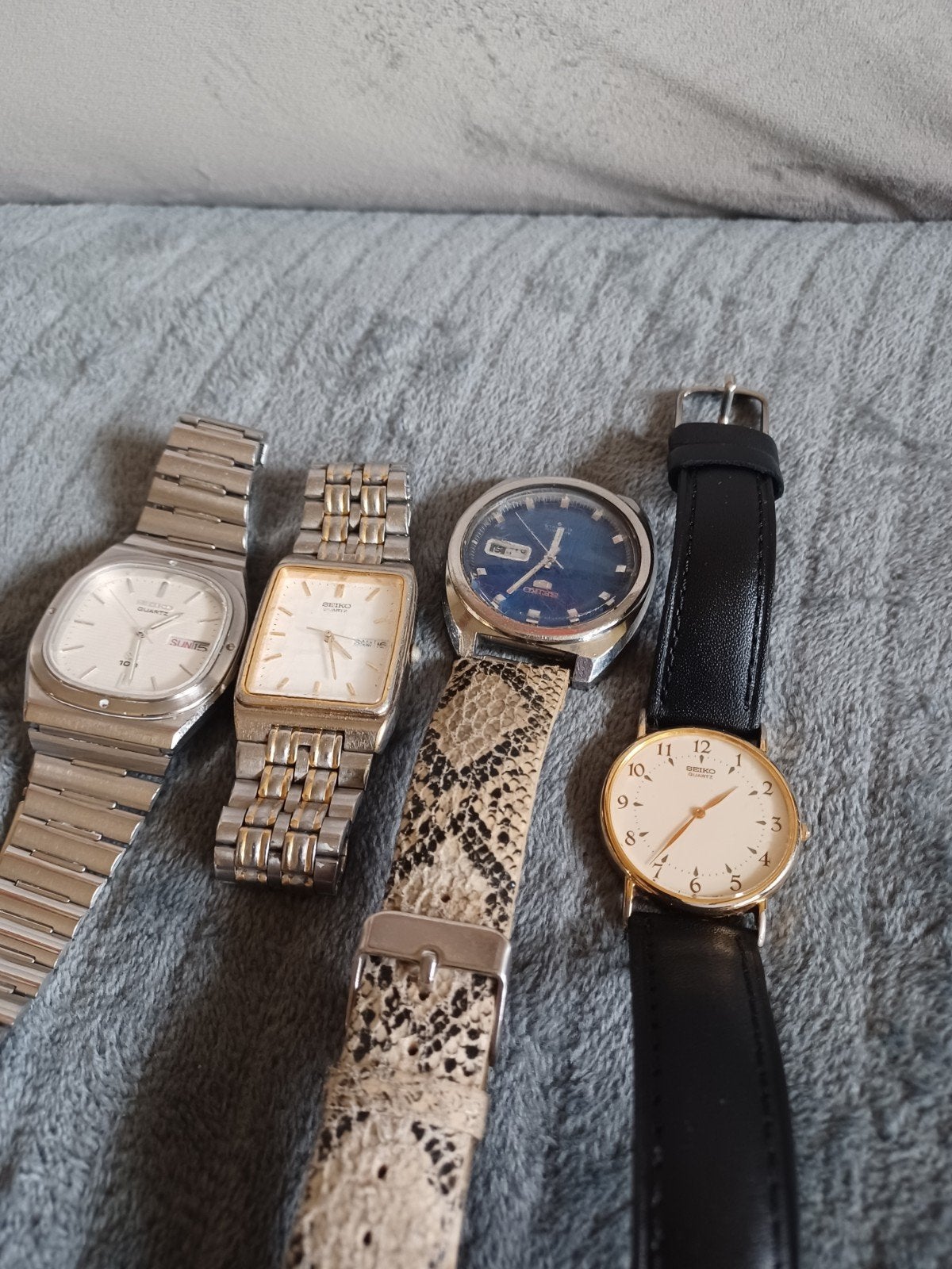 4x Vintage Seiko Horloges - Diverse Modellen, Ophalen, Gebruikt, Staal, Polshorloge
