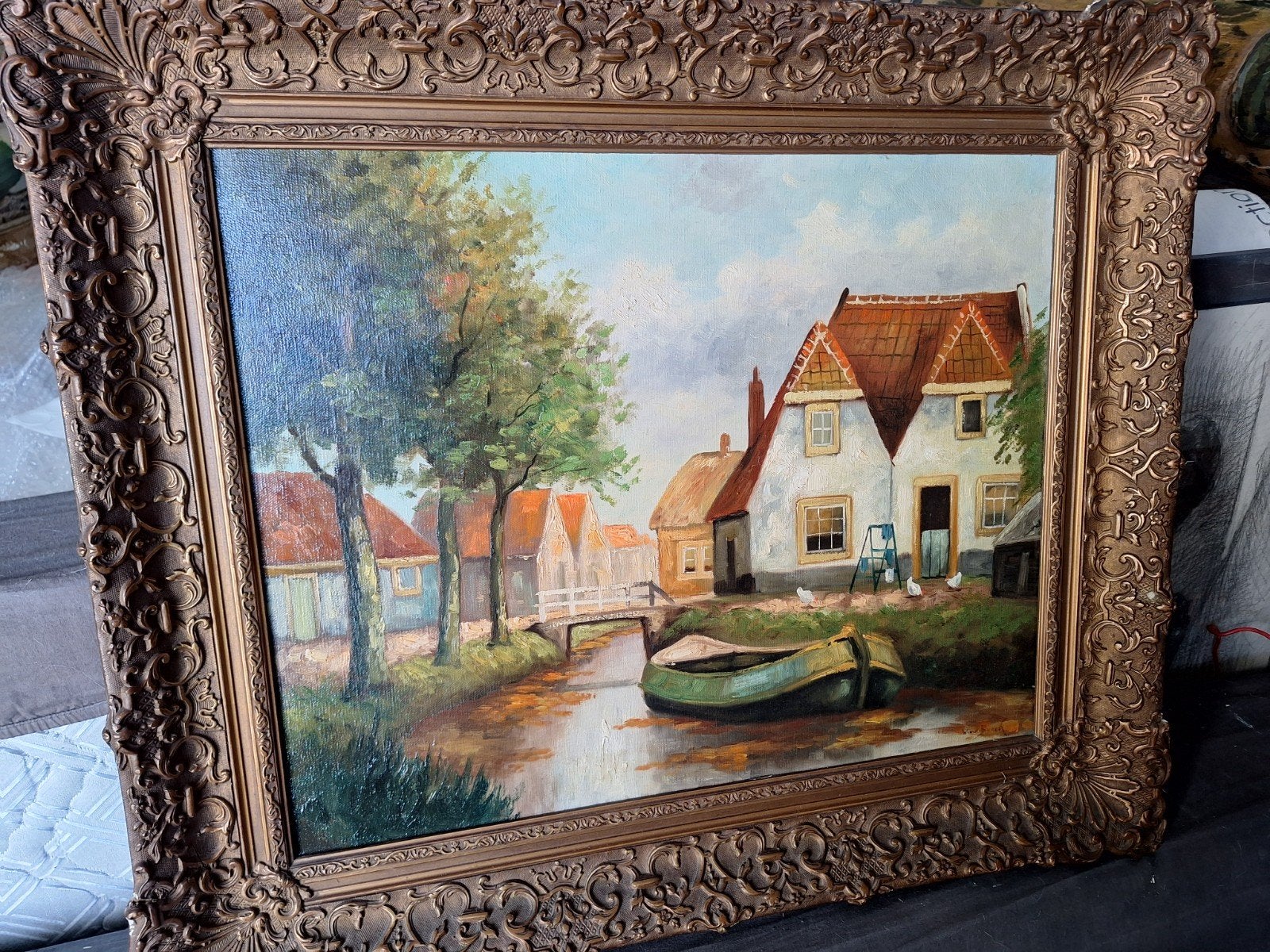 Antiek Klassiek Hollands Olieverf Schilderij Gesigneerd, Antiek en Kunst, Ophalen