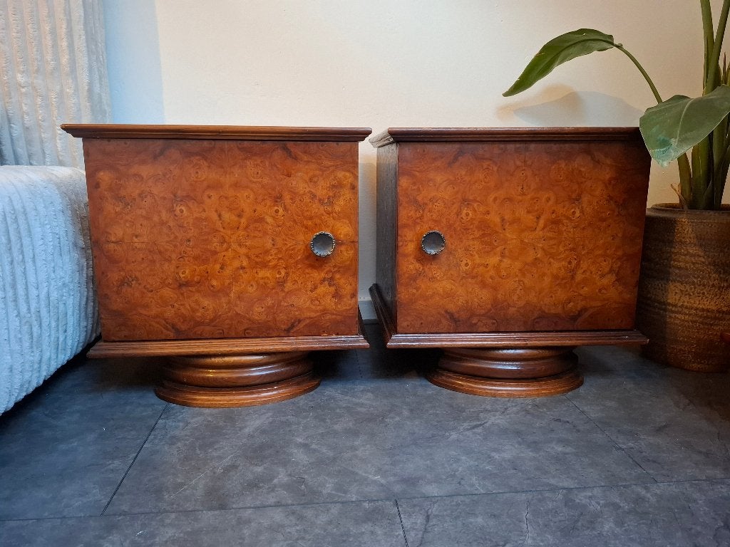 Set van twee nachtkastjes art deco, Antiek en Kunst, Antiek | Meubels | Kasten, Ophalen