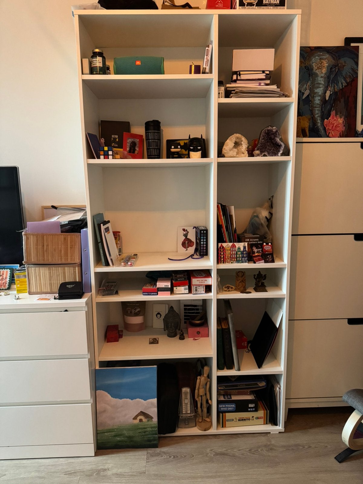 IKEA VIHALS boekenkast – wit – in zeer goede staat, Ophalen, 200 cm of meer, 50 tot 100 cm, Zo goed als nieuw