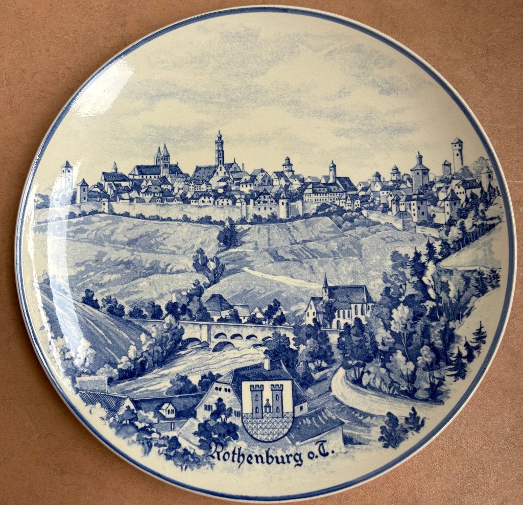 Fraai sierbord, afbeelding: Rothenburg ob ber Tauber, Antiek en Kunst, Ophalen of Verzenden