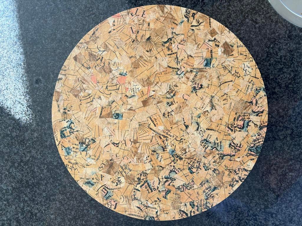 Uniek Decoupage Draaiplateau - 35 cm Doorsnee, Huis en Inrichting, Gebruikt, Meerkleurig, Ophalen of Verzenden, Vintage