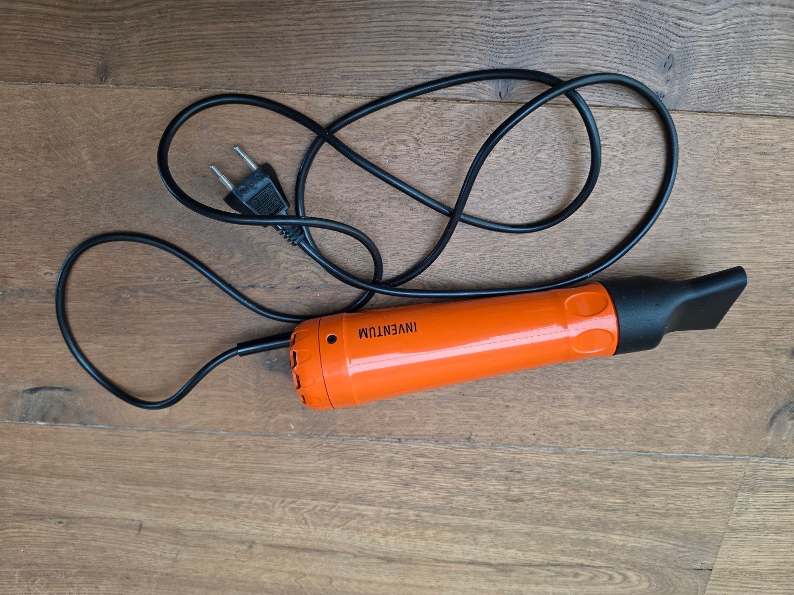 Vintage Inventum Föhn - Oranje Haardroger met Opzetstuk, Ophalen of Verzenden, Gebruikt, Haarverzorging