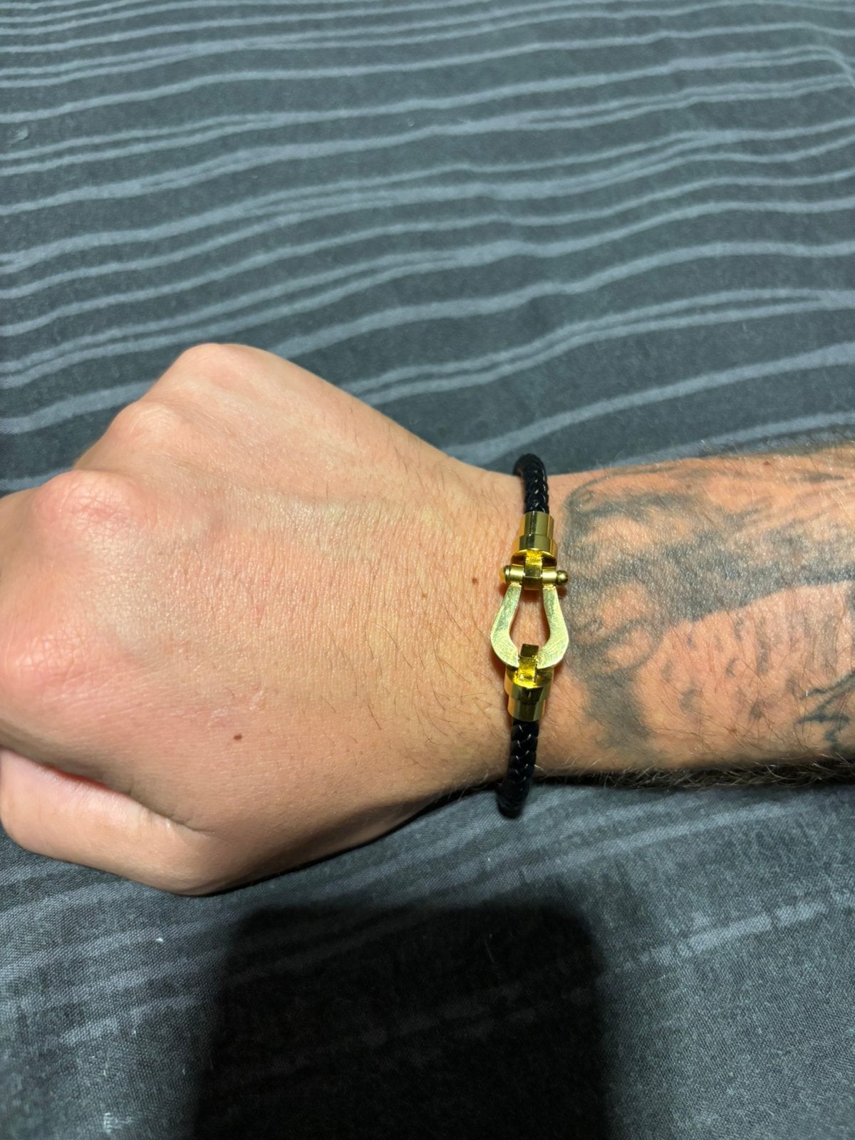 Fred armband heren! Goud met zwart, Sieraden, Tassen en Uiterlijk, Armbanden, Ophalen of Verzenden, Zo goed als nieuw, Zwart, Goud