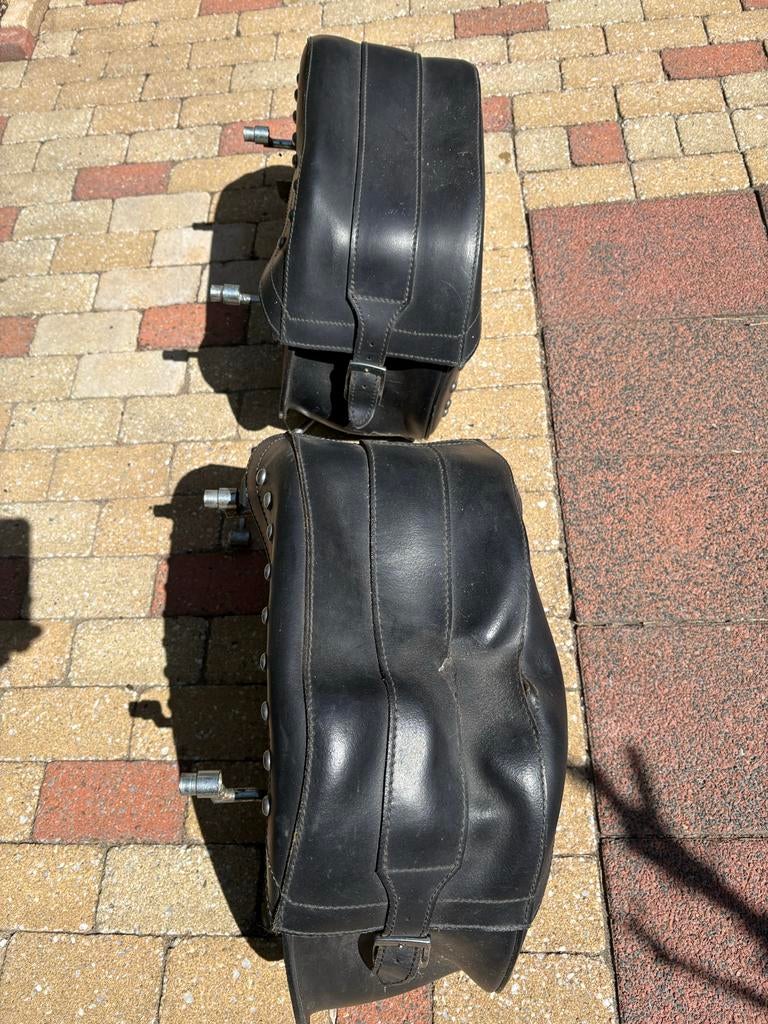 Originele leren zijtassen Yamaha Drag Star Classic 2003, Ophalen of Verzenden, Gebruikt