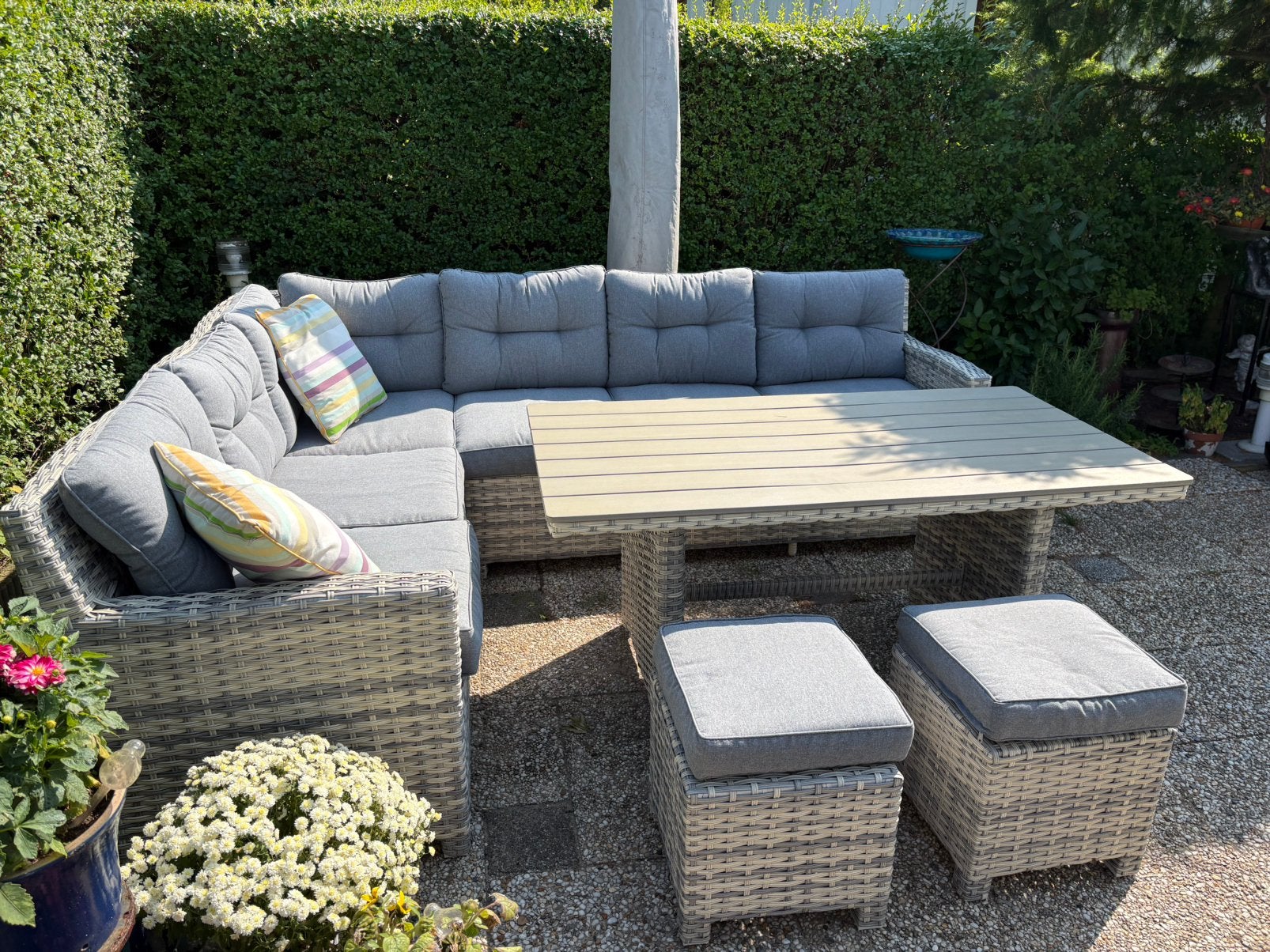 Loungeset artico kleuren beige l/wit/blauw!, Tuin en Terras, Ophalen, Overige materialen, 6 zitplaatsen, Zo goed als nieuw