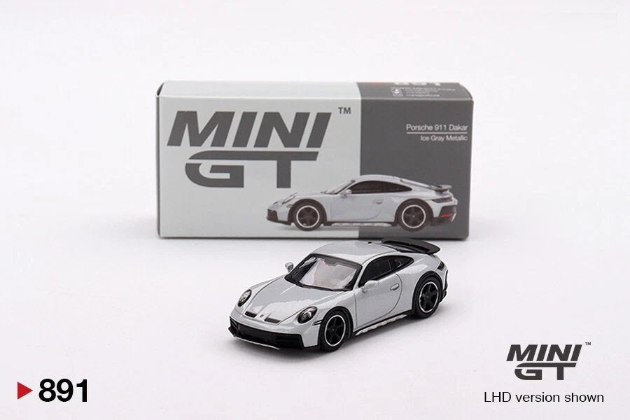 Porsche 911 Dakar van Mini GT 1/64 #891 Ice gray, Ophalen of Verzenden, Nieuw, Auto