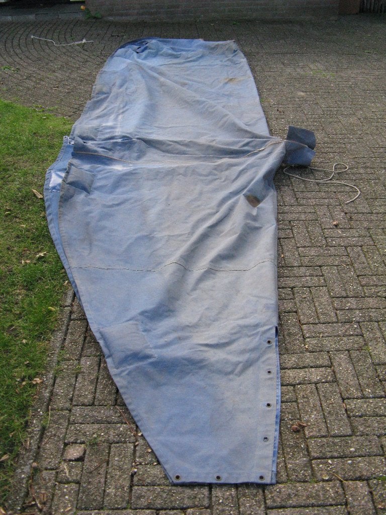 Dekkleed / tent, blauw katoen  voor staande mast, Gebruikt, Minder dan 15 m², Ophalen of Verzenden, 3 tot 6 meter