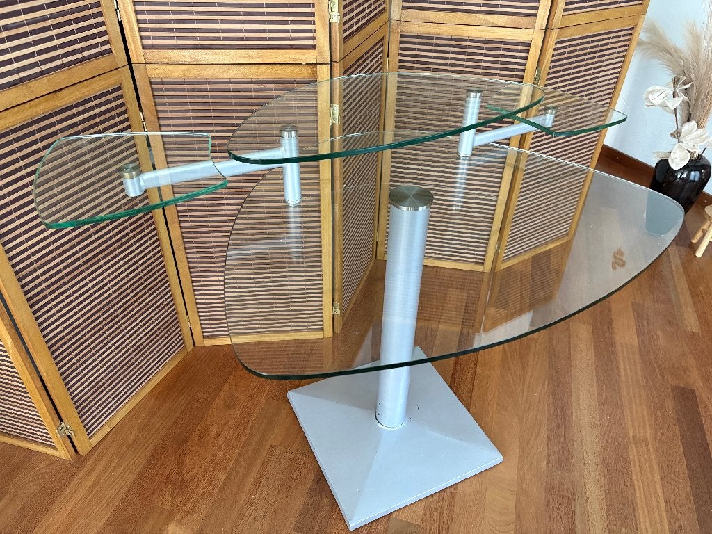 Glazen computerbureau, Ophalen, 70 cm, Overige merken, Computerbureau