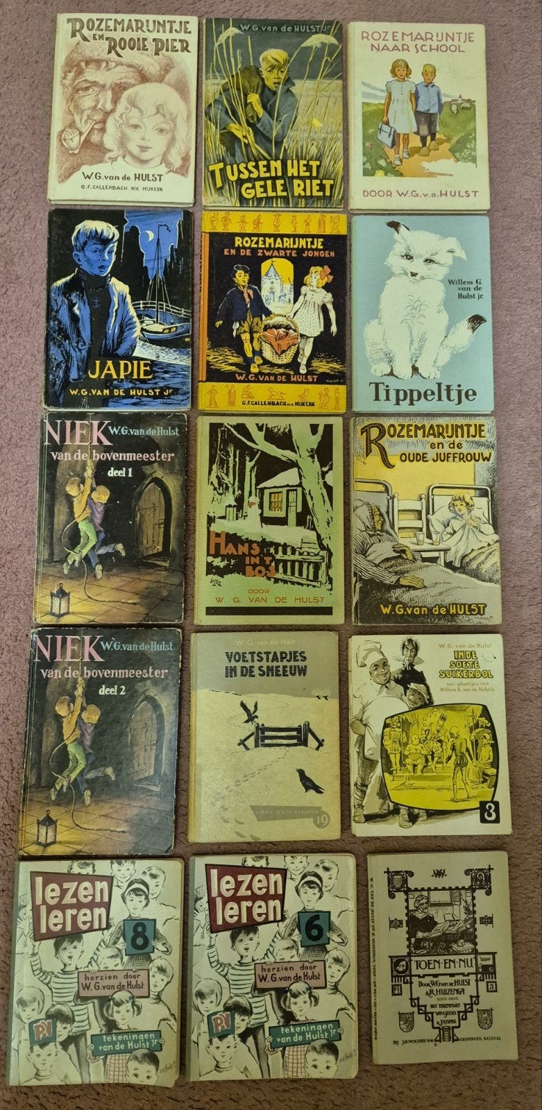 15 Oude Kinderboeken W.G. van der Hulst - Nostalgie, Boeken, Kinderboeken | Jeugd | onder 10 jaar, Ophalen of Verzenden, Zo goed als nieuw