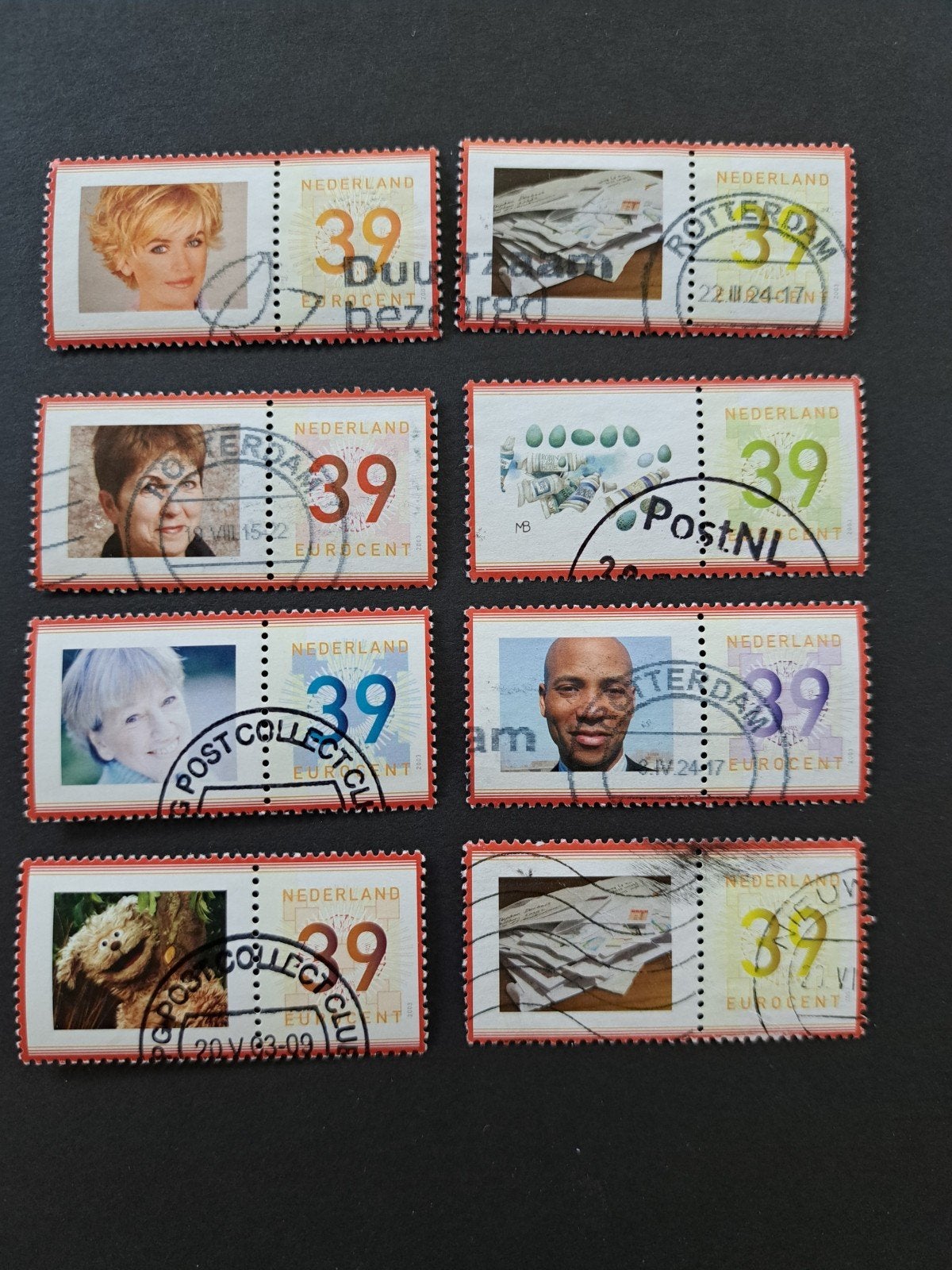 Nederland 2002. 8 persoonlijke zegels, Ophalen of Verzenden, Gestempeld