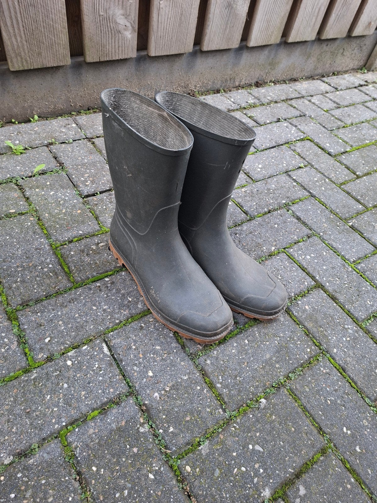 Zwarte rubberen laarzen, maat 45, Tuin en Terras, Gebruikt, Heren, Ophalen of Verzenden, Laarzen