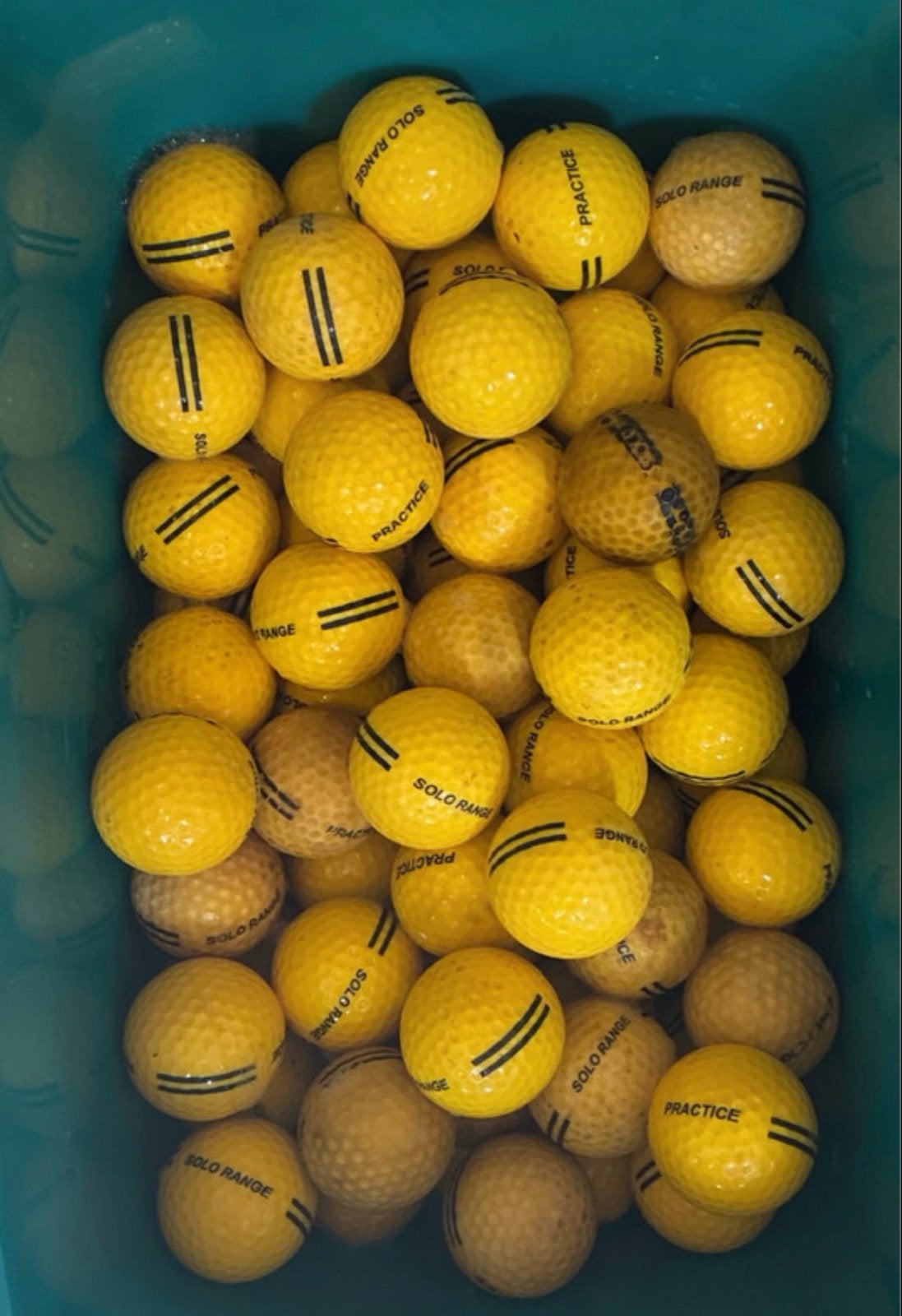 Gele golfballen - Oefenballen voor de driving range, Sport en Fitness, Ophalen of Verzenden, Gebruikt, Bal(len), Overige merken