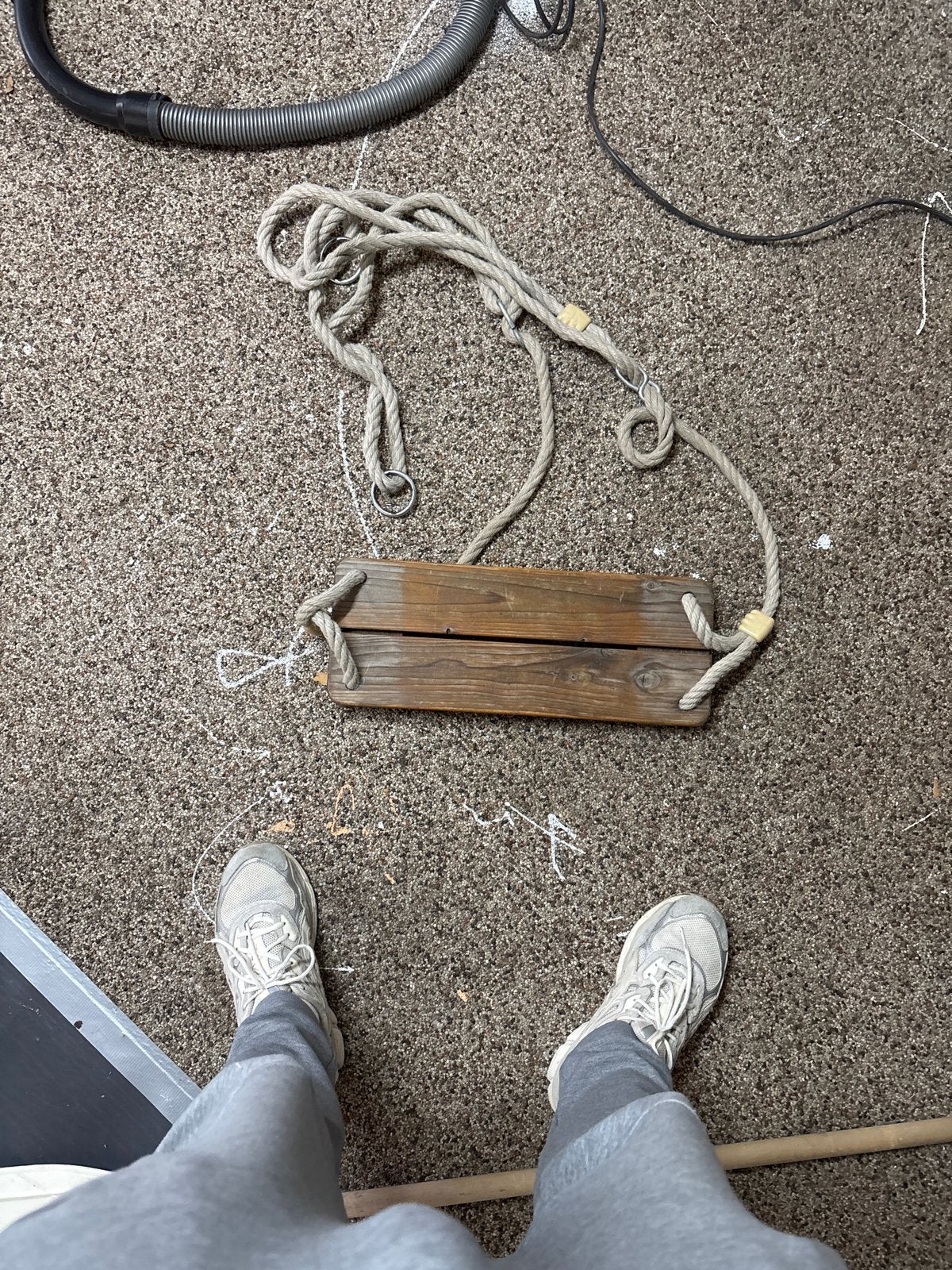 Houten schommel met touw, Ophalen of Verzenden, Gebruikt, Schommel