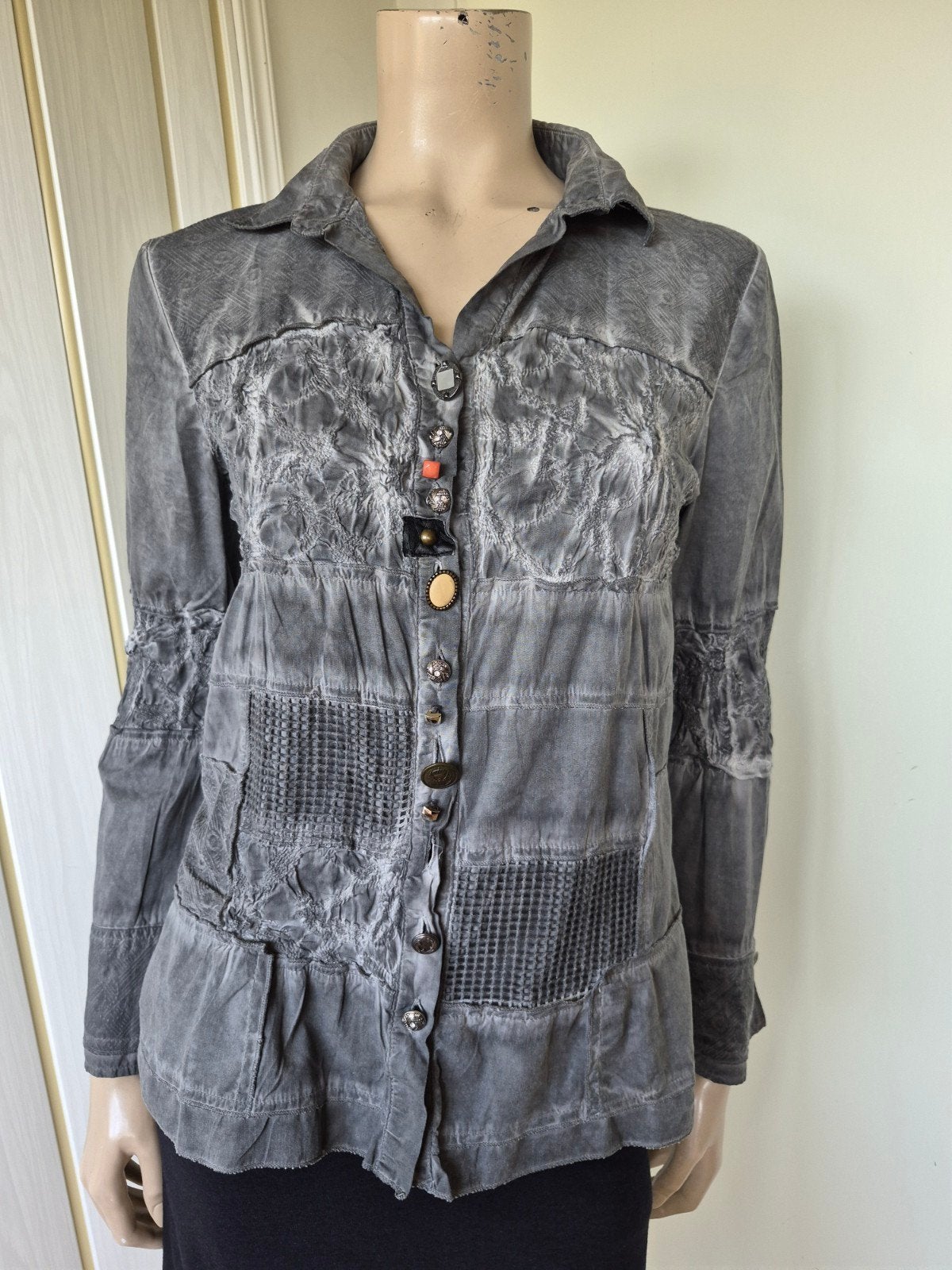 Bottega blouse grijs maat S/M, Kleding | Dames, Maat 38/40 (M), Ophalen of Verzenden, Zo goed als nieuw, Bottega