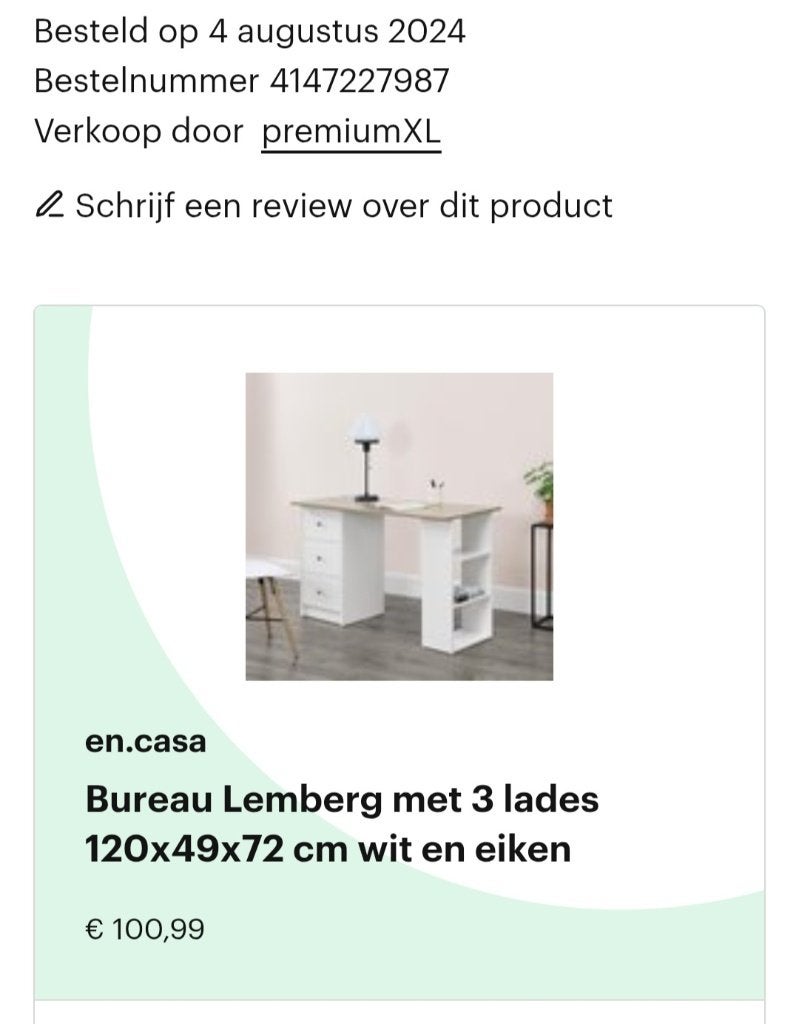 Bureau, 120 cm, Spaanplaat of MDF, Schoolbureau, Zo goed als nieuw