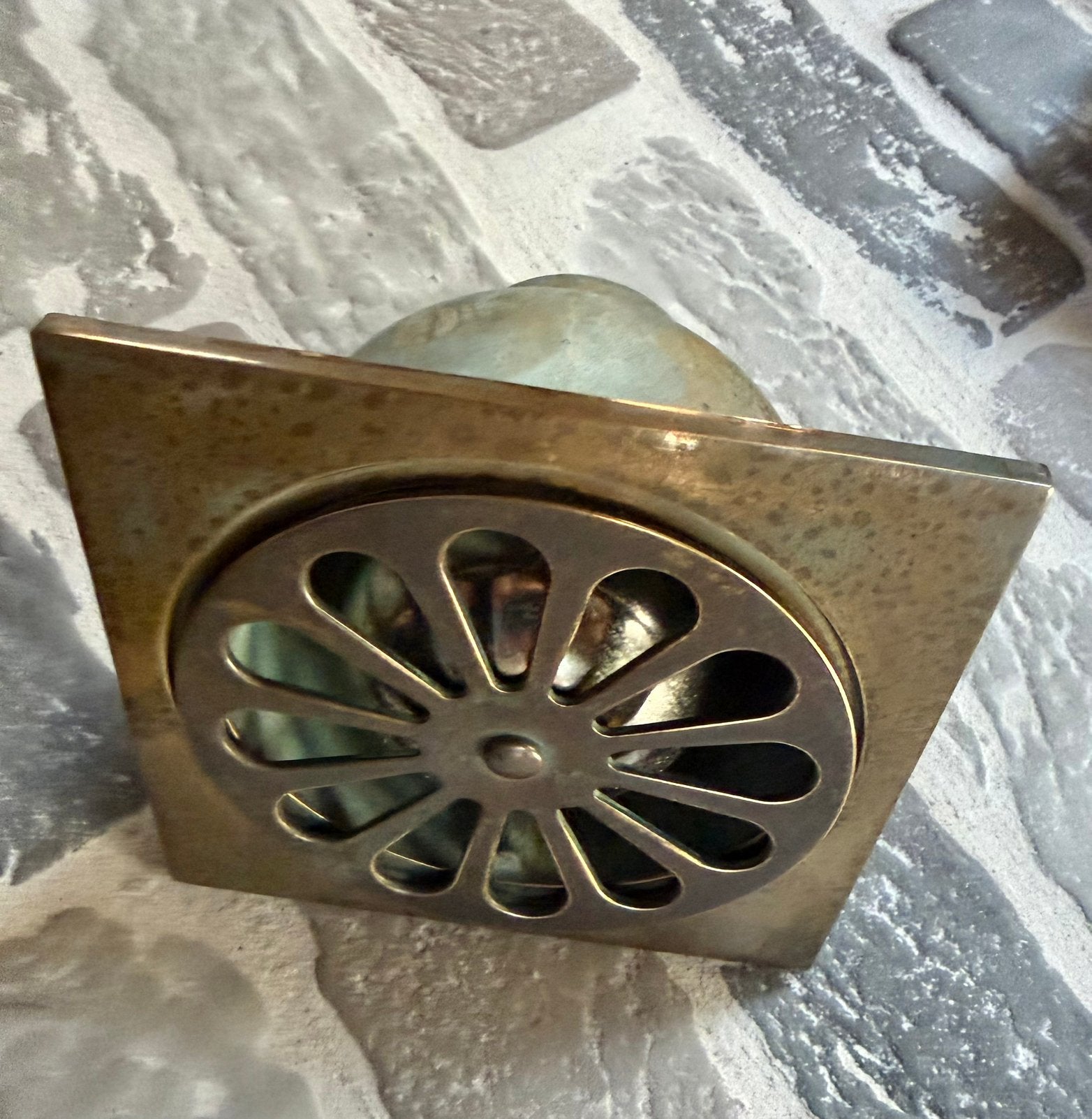 Bronzen vloerputje 10x10, Overige materialen, Overige typen, Ophalen of Verzenden, Zo goed als nieuw