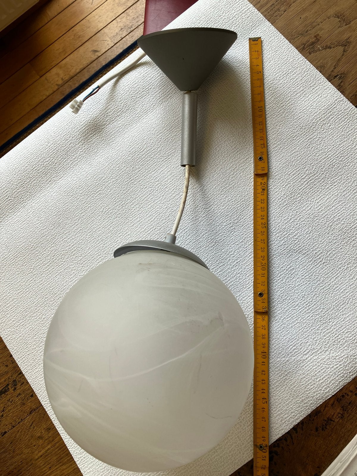 Honsel Leuchten Hanglamp met Melkglas Bol - E27 Fitting, Huis en Inrichting, Lampen | Hanglampen, Ophalen of Verzenden, Gebruikt