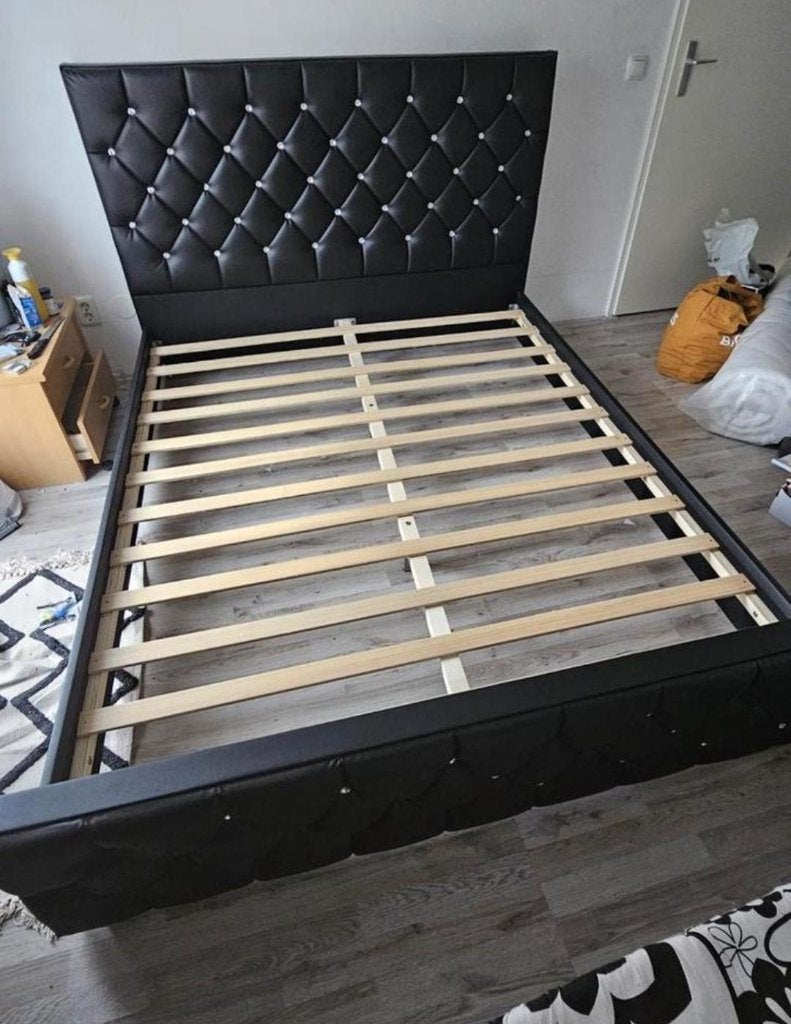 Tweepersoonsbed, Ophalen, Gebruikt, Zwart, Tweepersoons