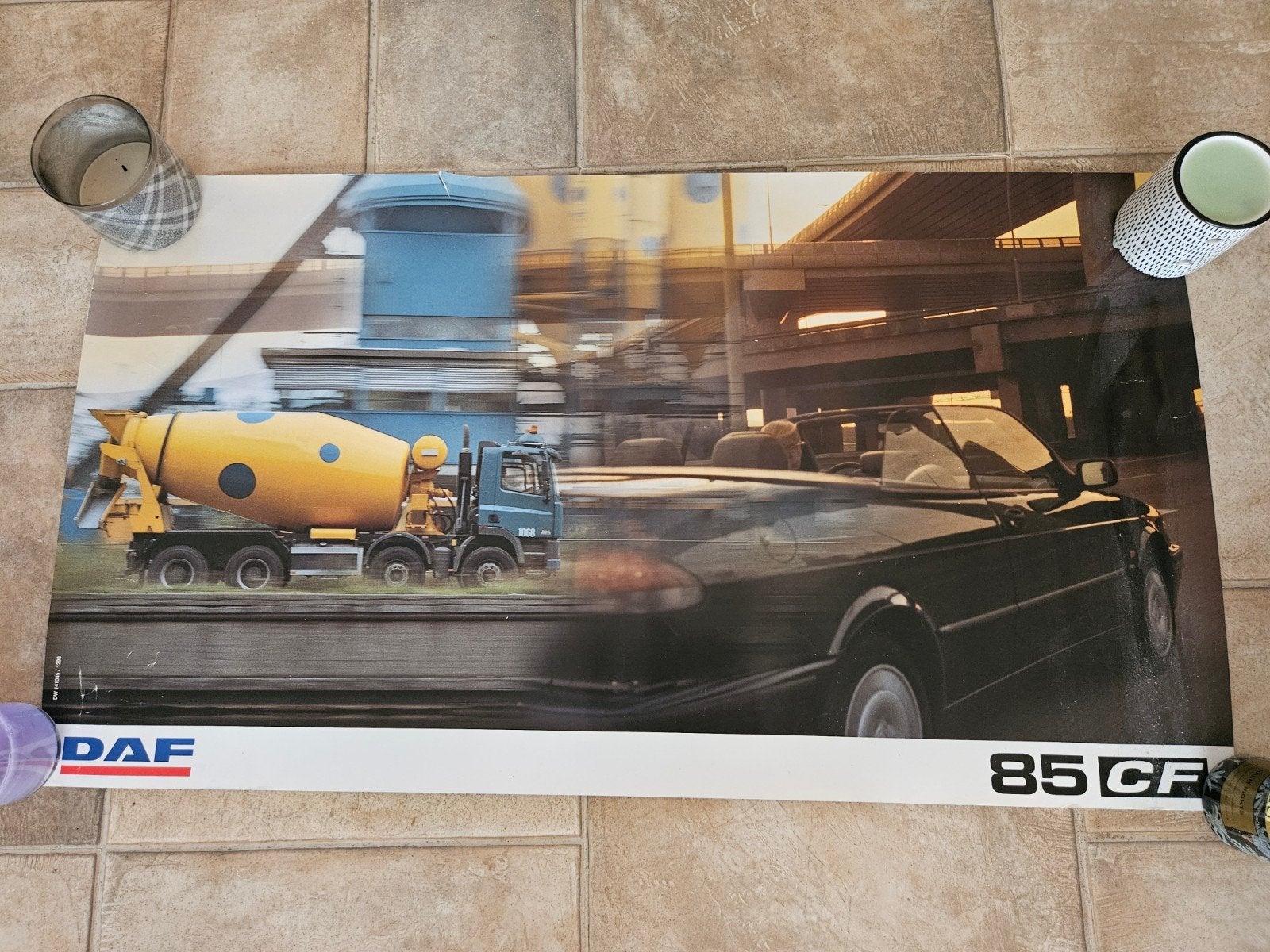 DAF 85CF Cementmixer Vrachtwagen Poster, Ophalen of Verzenden, A1 t/m A3, Overige onderwerpen, Rechthoekig Staand