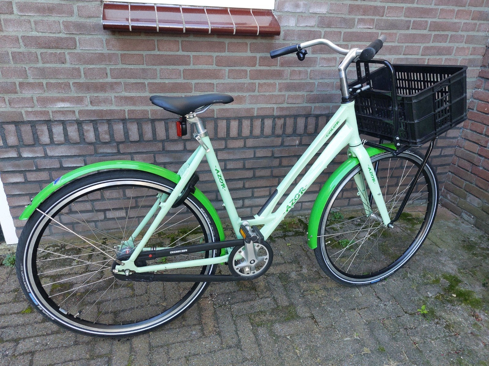Groene damesfiets met terugtraprem, 28 inch fiets, Overige merken, Terugtraprem, Ophalen of Verzenden, Zo goed als nieuw
