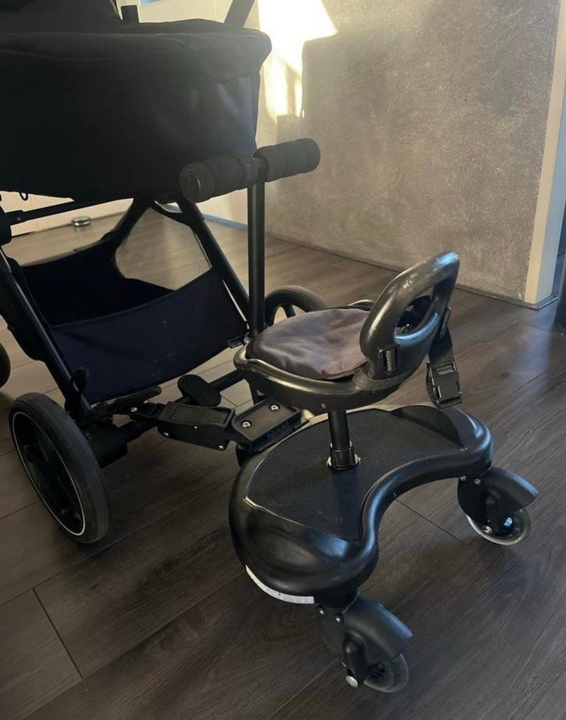 Meerijdplankje met zitje voor kinderwagen, Ophalen, Gebruikt, Kinderwagen, Overige merken