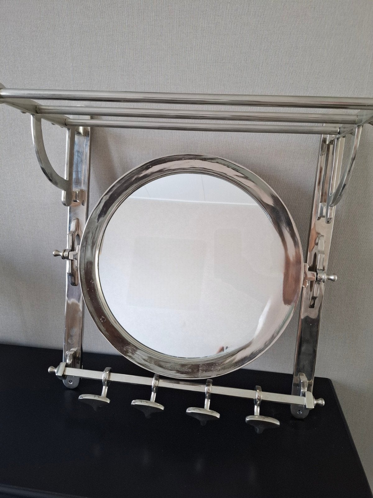 Riviera Maison kapstok met spiegel, Ophalen, Gebruikt, 100 tot 150 cm, Rond
