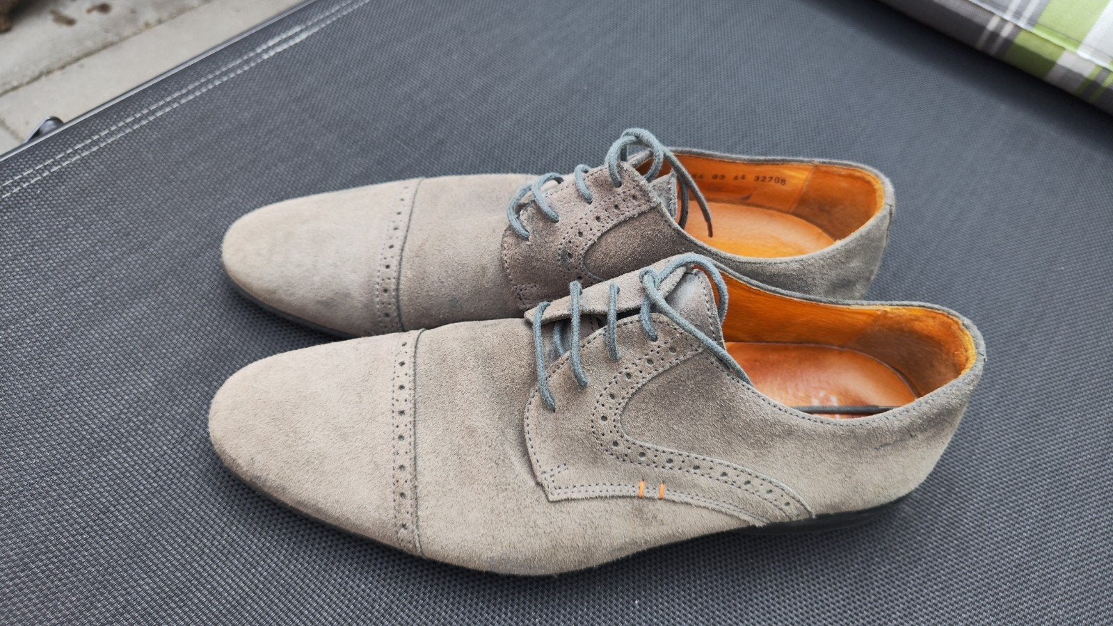 Van Lier suède veterschoenen grijs maat 44, Overige kleuren, Van Lier, Ophalen of Verzenden, Gedragen