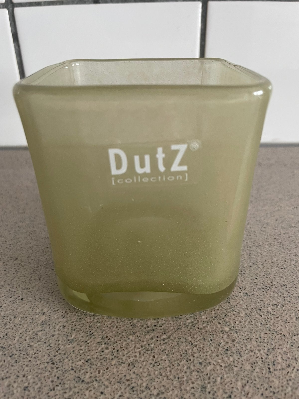 Dutz waxinelichthouder kandelaar glas beige goud, Ophalen of Verzenden, Kandelaar, Goud, Glas